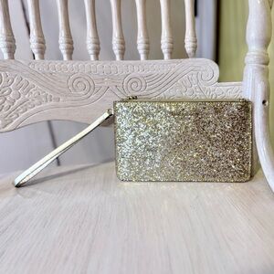 Kate Spade Gold Glitter Wristlet (NWOT)